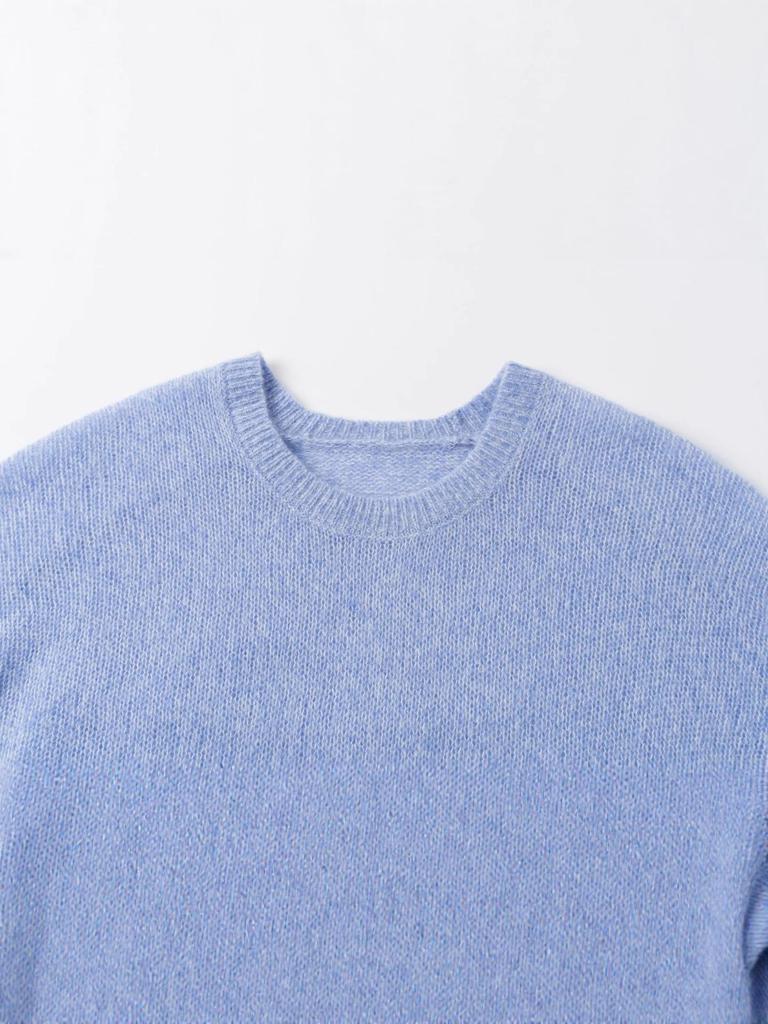 Damen Weicher Kaschmir Strickpullover - Rundhalsausschnitt, Lockere Passform, Einfarbiger Pullover für Herbst/Winter