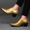 Men High Heels Silver Derby Wedding Dress Dance Business Gold Elevator Shoes Height Increase Tuxedo Prom Blazers Shoes Plus Size