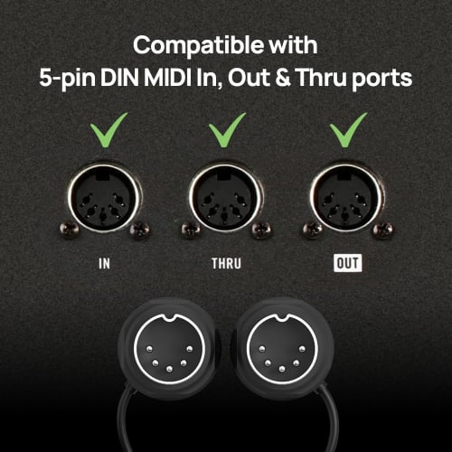 CME MIDI Cables, 4-Pack - 2ft/60cm, 5-Pin DIN, Slim-Fit Mirrored 45-Degree Angle Ultra-Slim Plugs for Compact Spaces - Ideal for MIDI Interfaces, Peda