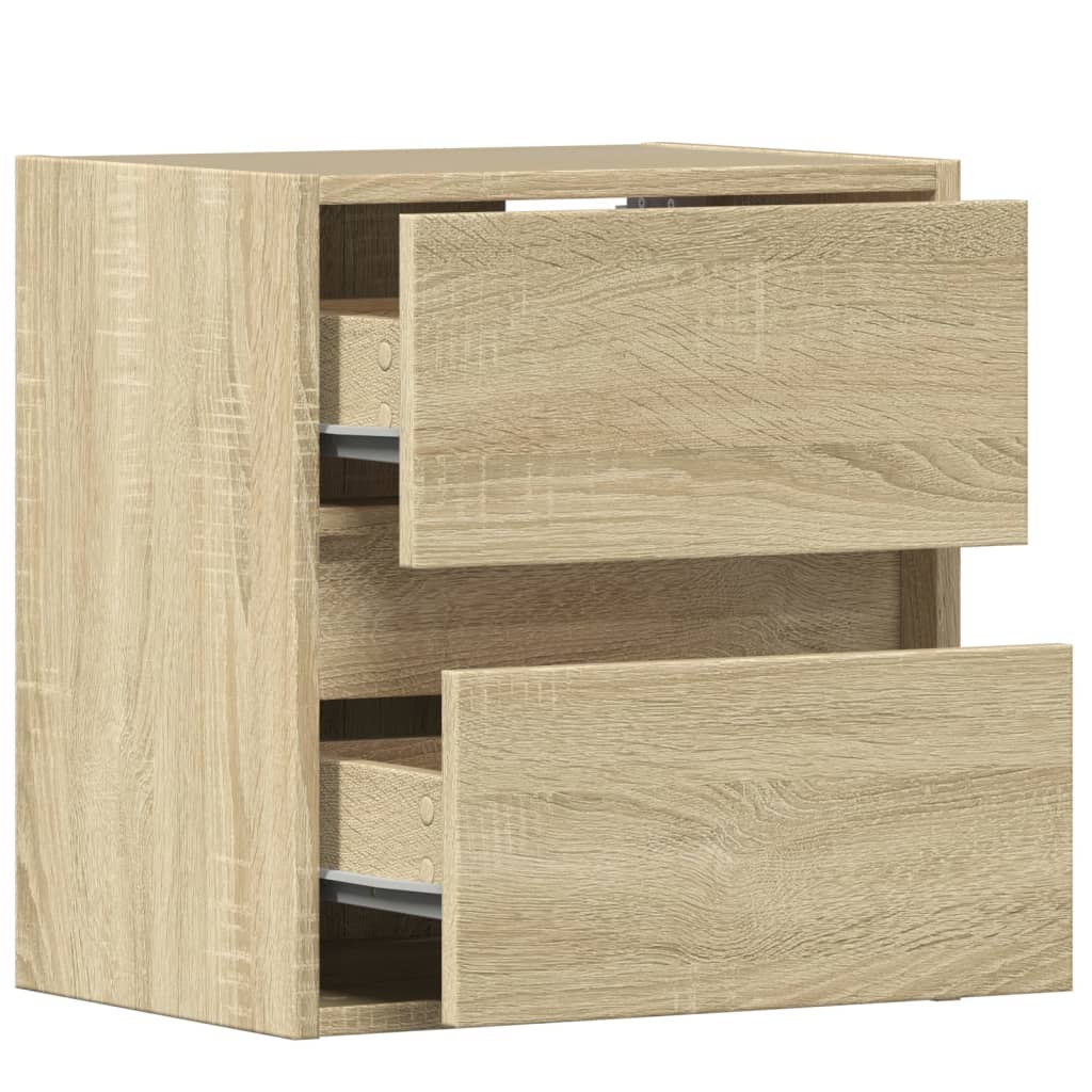 Wall Mounted TV Cabinets with LED Lighting 2 pcs Sonoma 41 x 31 x 45 cm