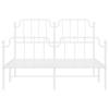 Vidaxl Metal Bed Frame with Headboard and Footboard, White, 150X200 Cm