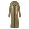 Women's Solid Color Fashionable Loose Zipper Long Cardigan Hooded Sweatshirt Jacket
