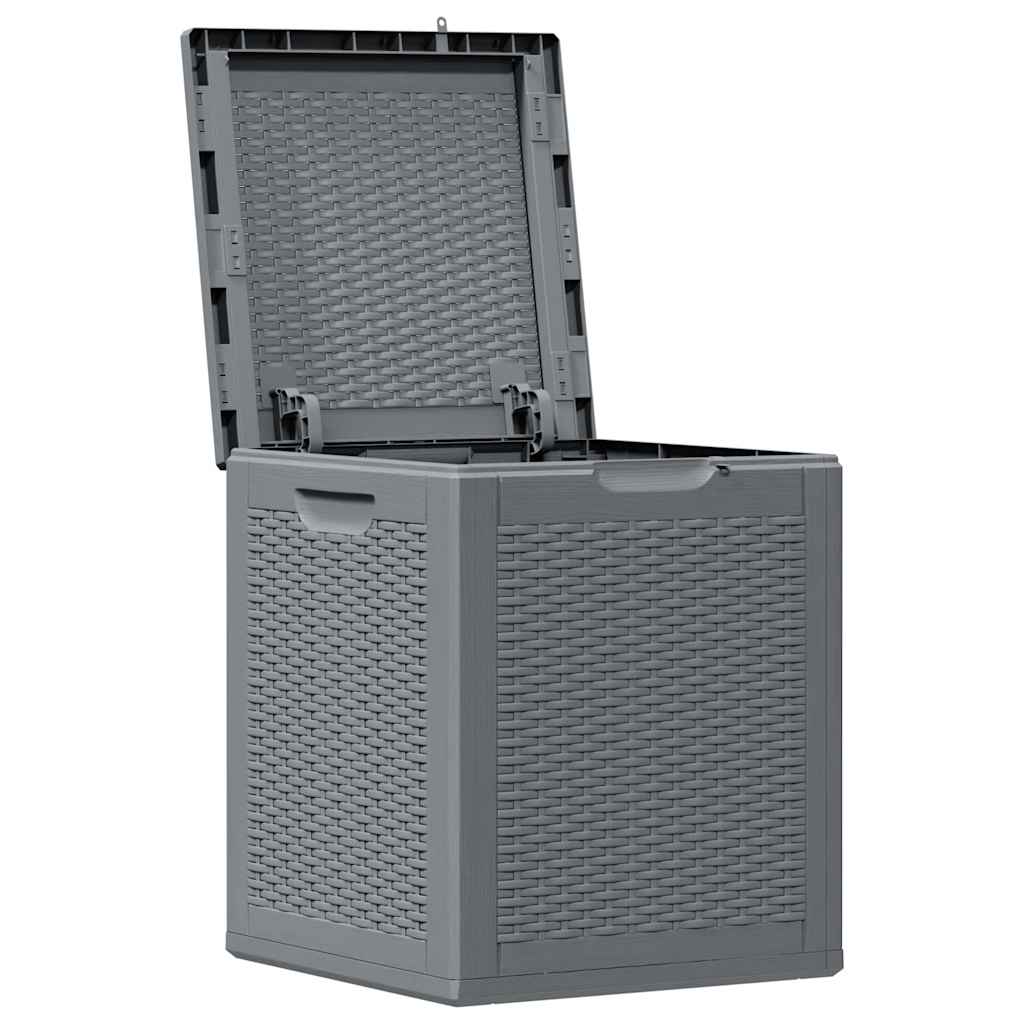 Garten Aufbewahrungsbox Grau PP Rattan-Stil 90 L
