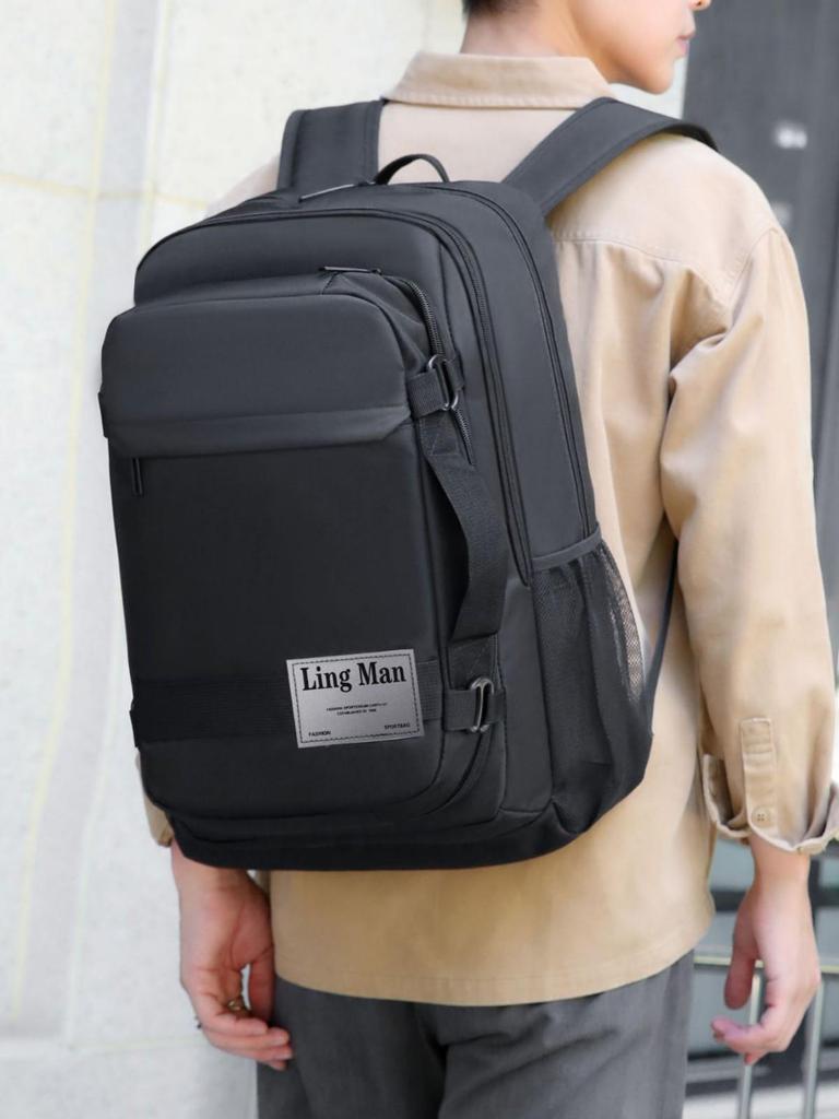Trendy Minimalist Men's Laptop Backpack: Lightweight, Detachable, Large Capacity for Business Commute & Travel.