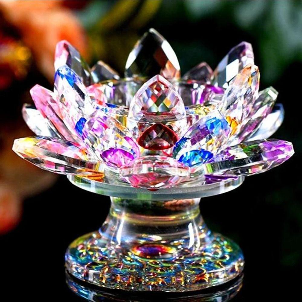 Tall Feet Quartz Crystal Lotus Multicolor Tall Feet Lotus Figurines  Wedding Party