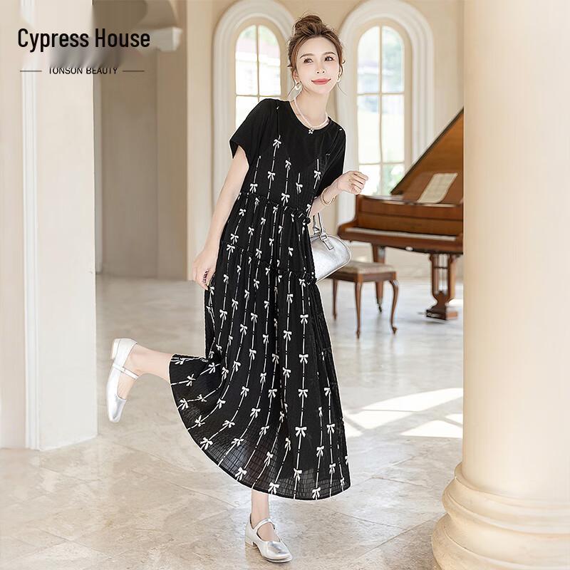 Silbaisha Women s Printed Fake Two-Piece A-Line Dress M