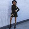 Fashion Women's Loose Short Skirt Solid Color Long Sleeve Turtleneck Dress