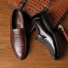 2024 Autumn Men's Soft Sole Casual Leather Shoes - Breathable Business Footwear for Middle-Aged and Elderly