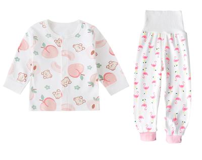 Futupe Baby Pajamas with Belly Open Long Loungewear for Boys and Suitable for and Sizes and 100 Size Warmer, Front, Sleeves, Cotton, Babies, Girls,