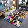 Cartoon Graffiti Art Carpet Suitable As a Non-slip Mat for the Living Room or Bedroom Sofa