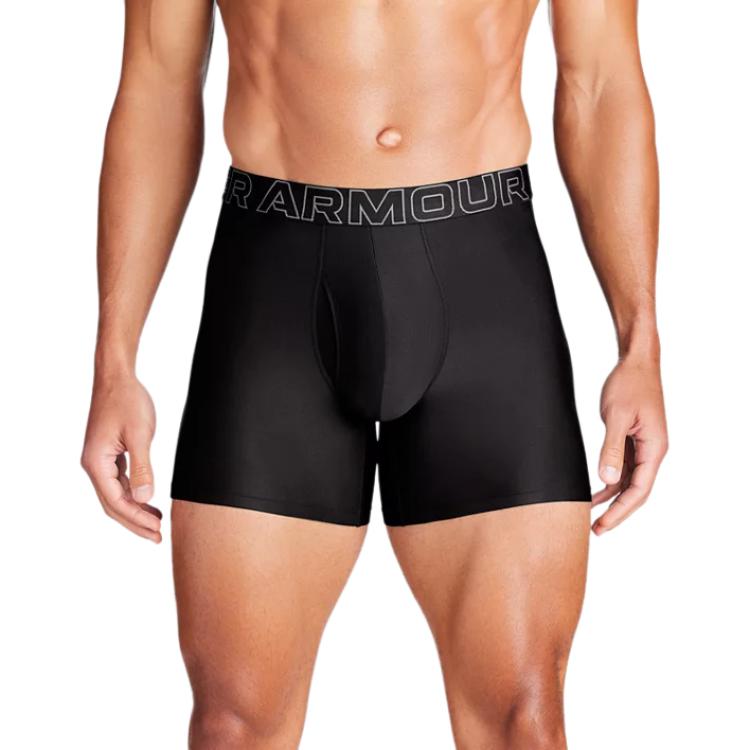 Under Armour Performance 6" Comfortable Soft Breathable Boxer Briefs 3-Pack Men Underwear Black 1383878-001