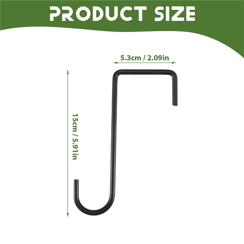 AD23-12PCS Plant Hooks Hangers Garden Over Fence Hooks For Hanging Baskets, Wall Hanging Fence Hooks For Lights