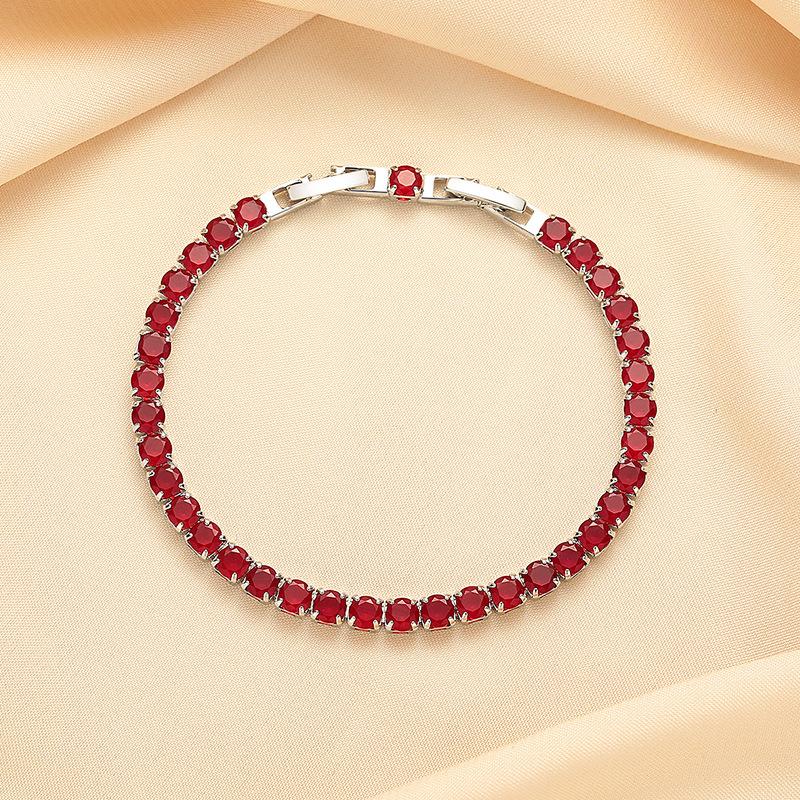 

Браслет из красного циркона 4 мм, модный стиль инс