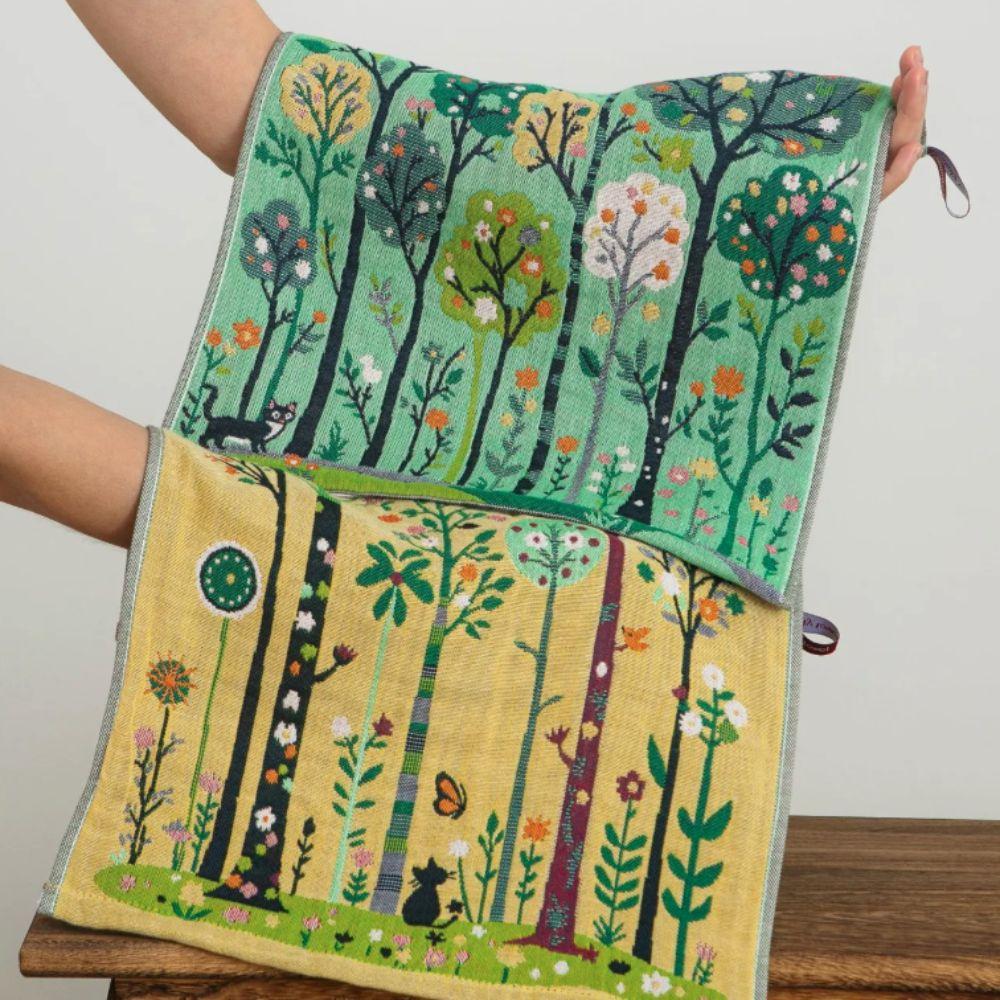 4pcs Quick Dry Pastoral Style Hand Towel 4 Layer Cotton Gauze Tea Towel Kitchen Towel  Bathroom