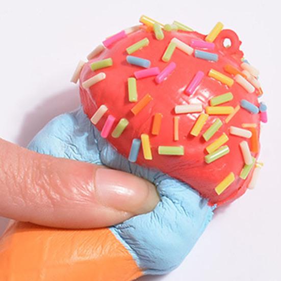 Ice Cream Cone Squeeze Toy Simulated Ice Cream Fidget Toy Slow Rebound Anxiety Stress Relief Soft Stretch Sensory Stress Ball