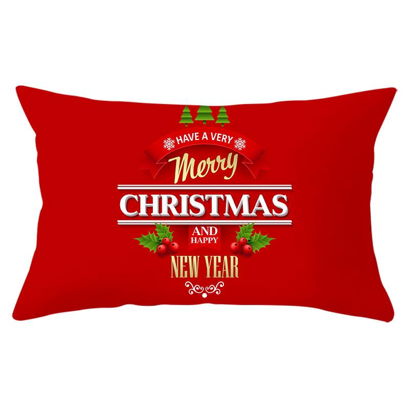 Christmas Simple Print Series Peach Skin Waist Pillowcase Home Sofa Pillowcase Office Pillowcase