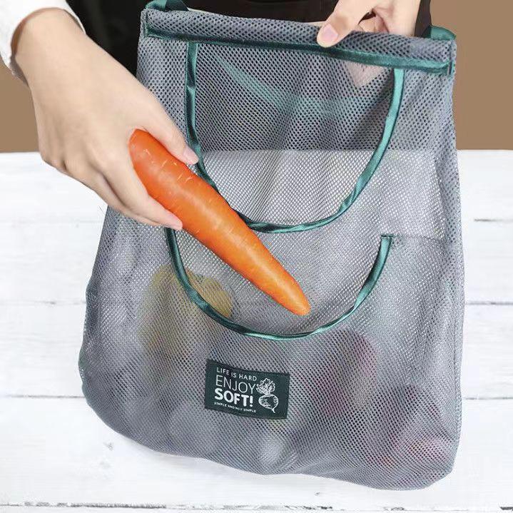 Multi-Functional Hanging Kitchen Storage Bag for Fruits, Vegetables, and Garlic