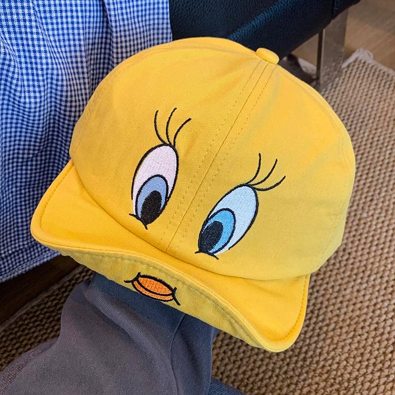 Embroidered Cartoon Cute Baseball Cap Women Korean Style Outdoor Peaked Caps Y2K Cartoon Creative Design Kawaii Hat