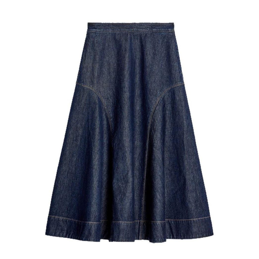 

Early Spring Women s High-Waist A-Line Denim Skirt 34