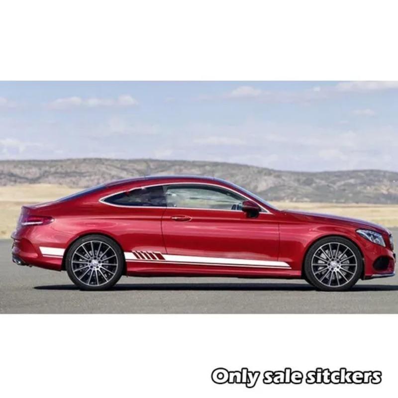 1 Pair Universal Striped Car Side Body Sticker Car Stickers Exterior Decoration