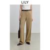 LILY Commuting Casual Straight Leg Pants with Linen
