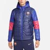 Nike Barcelona Sezóna 21-22 Sportovní ležérní teplá bavlněná bunda s kapucí Pánská bunda Námořnická modř DM0607-451
