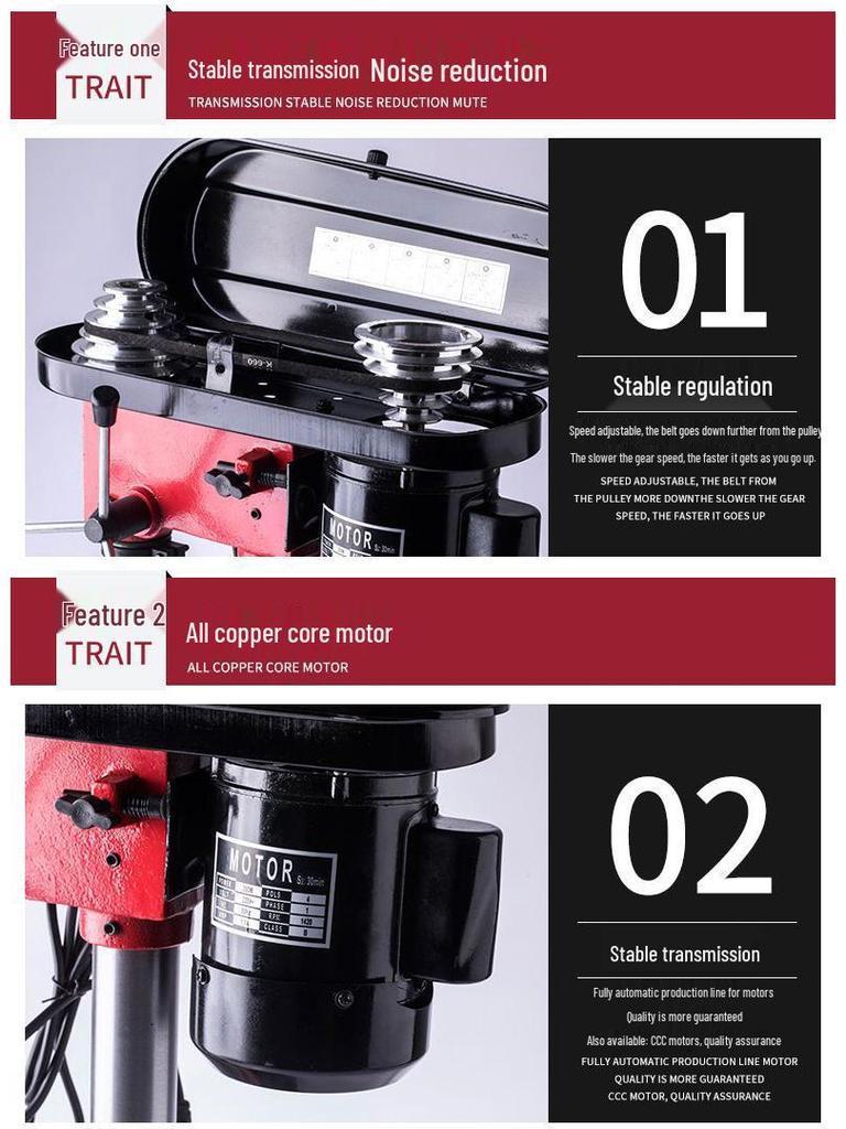 Hengxin 13mm 5-Speed Bench Drill, 350W Copper Motor for Stainless Steel Drilling