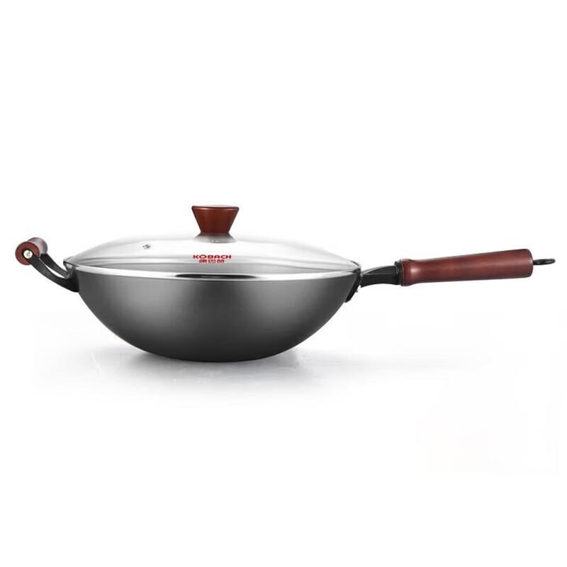 Kangbach 34cm Lightweight Rust-Proof Cast Iron Flat-Bottom Wok