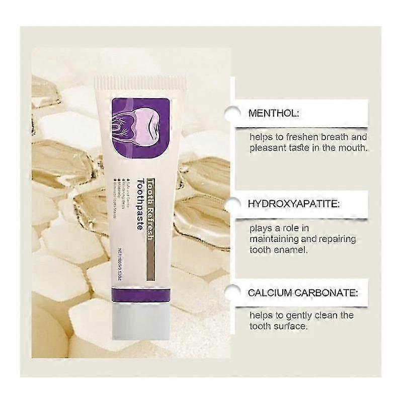 1-3X Nature Tooth Refresh Toothpaste, Hydroxyapatite Toothpaste for Sensitive Teeth