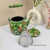 Ethnic Style Painted Enamel Pot with Strainer, Household Coffee Pot, Gas Induction Cooker Boiling Water Kettle, Milk Tea Pot