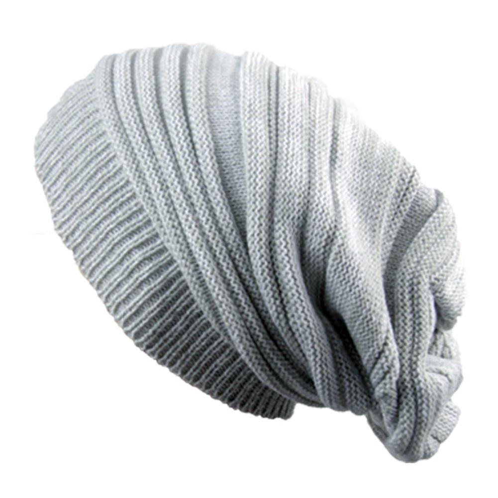 Pleated Knitted Cap Two-Colored Mottled Warm Woolen Beanie Hat Skullcap