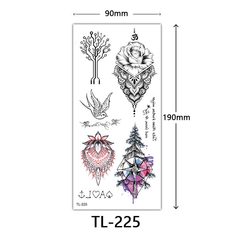 Flower Tattoo Stickers, Color Sketch Tattoo Stickers, English Letters, Wedding Photography Tattoo