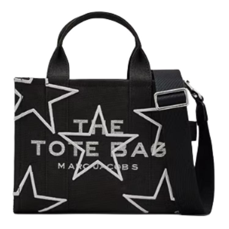 

Marc Jacobs Star Design Zipper Closure Fabric Tote Bag Shopping Bag Shoulder Crossbody Handbag Small Women Tote Black 2R4HTT019H03 Basic Set (Bag)