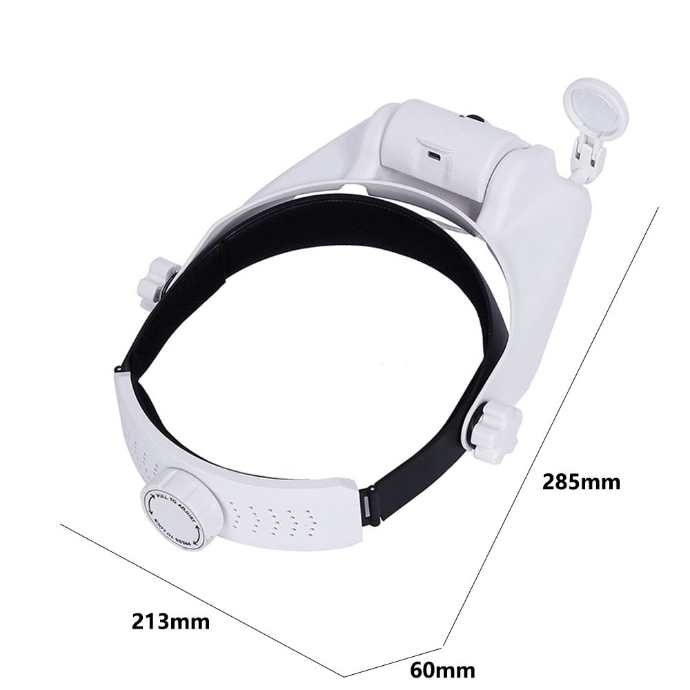 LED Lighting Lamp Jeweler Repair Reading Magnifier Microscope Headband Magnifier Head Loupe