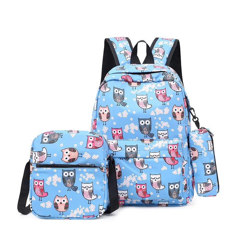 Crossten 3pcs/set High School Bags for Women Boys One Shoulder Bag Backpacks Big Student Travel Bag Men School Backpack Mochila