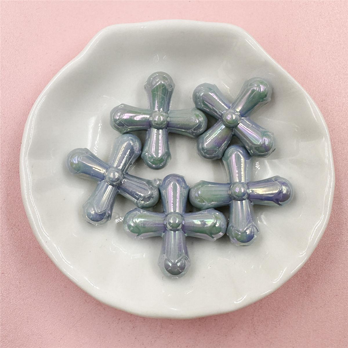 

5 шт. 24,7*24,3 мм акрил аксессуары для бисера крест DIY ювелирные изделия кулон красочные бусины аксессуары ювелирные аксессуары about 24.7*24.3mm серый