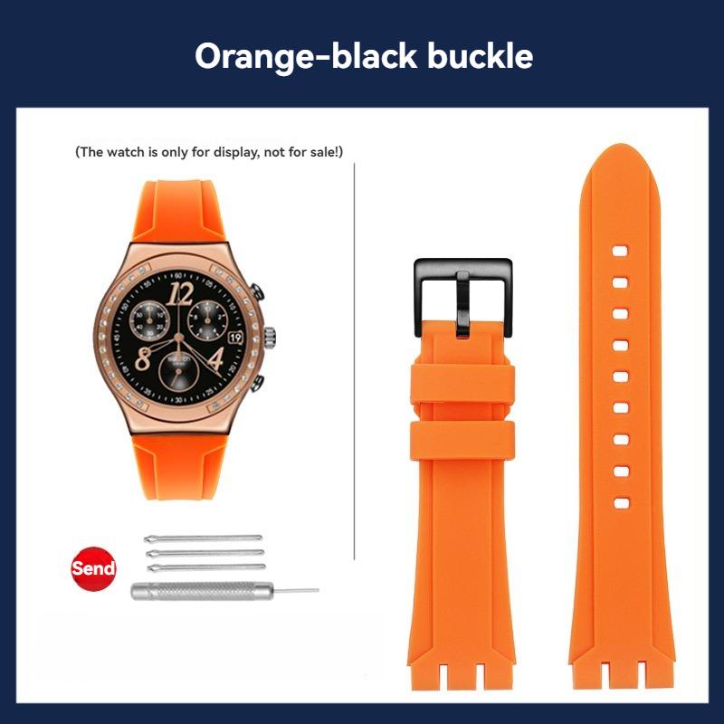Cinturino in Silicone Per Swatch YVS423 419 413 406 400 YCS564G Braccialetto Concavo e Convesso Gomma Orologio Uomo e Donna 19mm 21mm