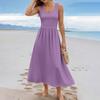Women's  Color Summer Casual Fashion Sleeveless Long Dress