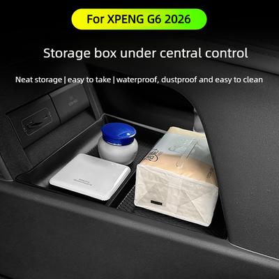 XPENG G6 2026 için Merkezi Kontrol Alt Saklama Kutusu TPE Saklama Tepsisi İç Temiz Su Geçirmez Aşınmaya Dayanıklı Araba Aksesuarları