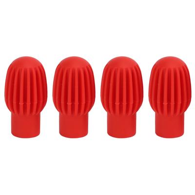 4 Pezzi Punte per Bacchette in Silicone Silenziose per Pratica Muta per Batteria Ammortizzatore Accessori per Percussioni Rossi