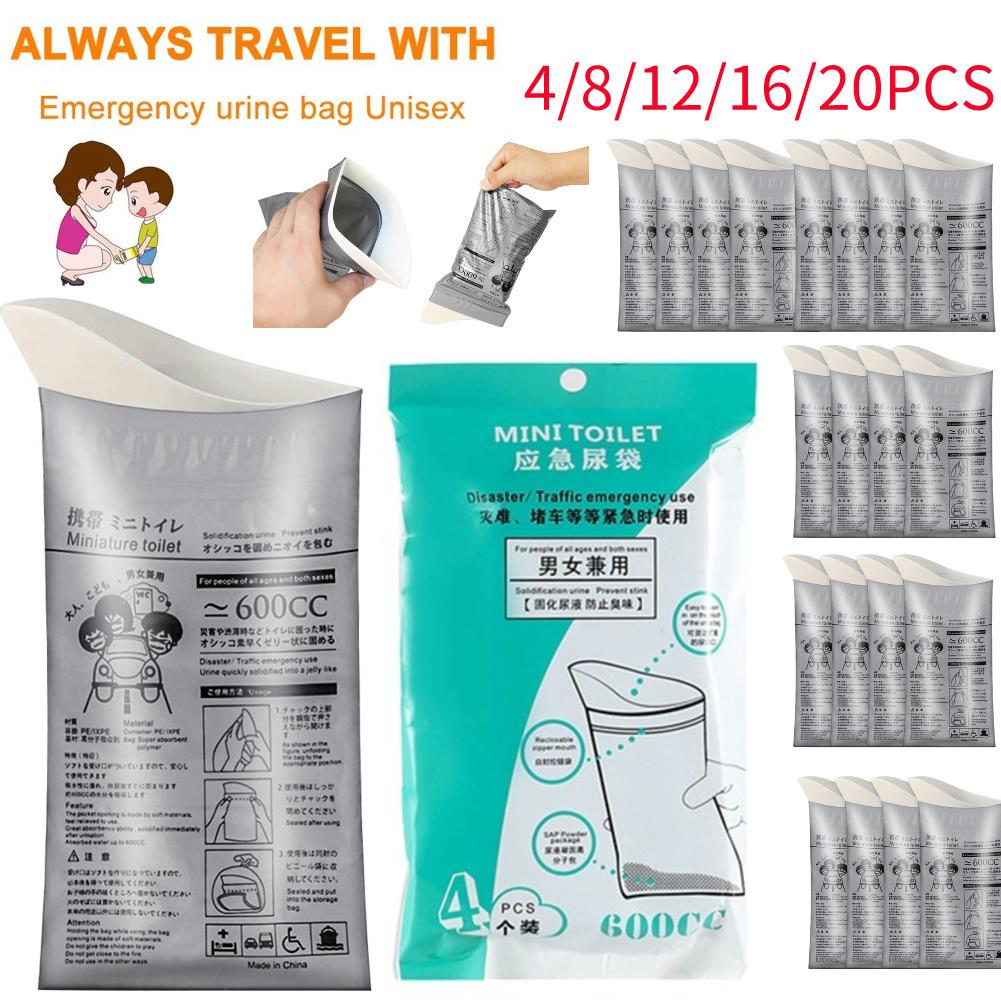 4-20Pcs Outdoor Emergency Portable Urine Bags 600ml Disposable Travel Mobile Toilet Urinal Bag For Female Baby Male Vomit Bag