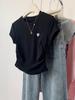 This Year's Trendy Embroidered Pleated Waist Modal T-Shirt for Women