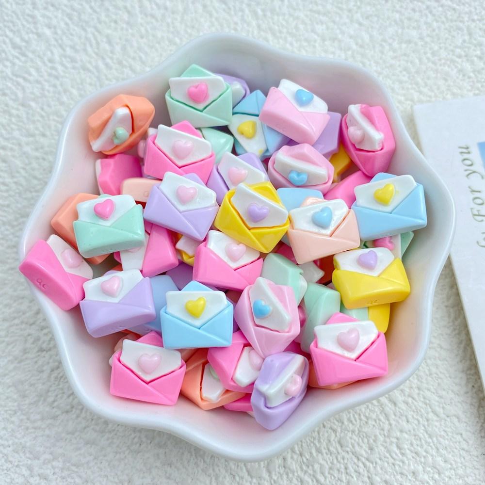 20Pcs New Cute Resin Mini Colored Envelope Series Flat Back  Manicure Parts Embellishments For Hair Bows Accessorie