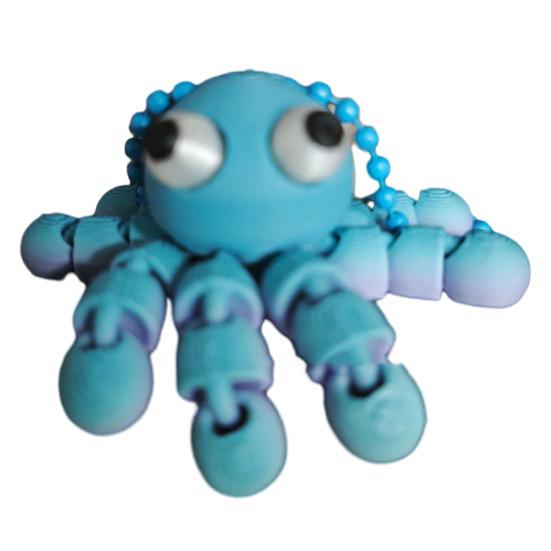 

Keychain Pendant Octopus Shape 3D Printed Movable Joints Flexible Keychain Schoolbag Pendant Decompress Toy Souvenir Accessory синий