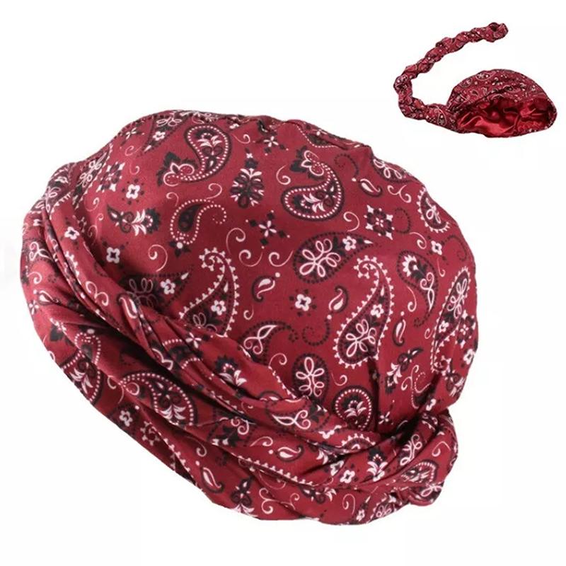 Men Women Paisley Print Headscarf Pirate Hat Outdoor Sport Cycling Bandana Sweat Absorbant Muslim Turban Bohe Style Head Wrap