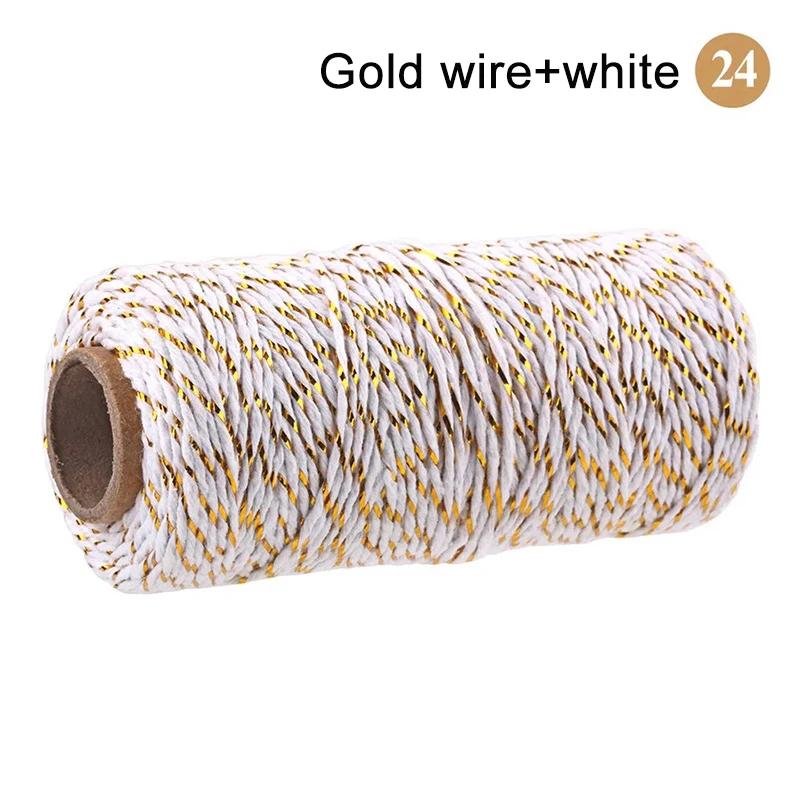 2mm 100M Macrame Cord Corda di cotone Spago Filo Stringa Artigianato Cucito fai da te Fatti a mano Arazzi Boemia Festa di nozze Decorazioni per la casa