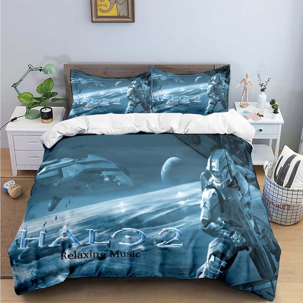 Comforter Game H-Halo 2 Xbox Mechwarrior Print Bedding Sets Bed Supplies Set Bed Comforter Set Bedding Set Luxury Gift