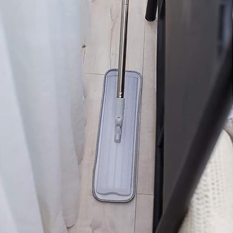 Grey Chenille Flat Mop with Stainless Steel Rod