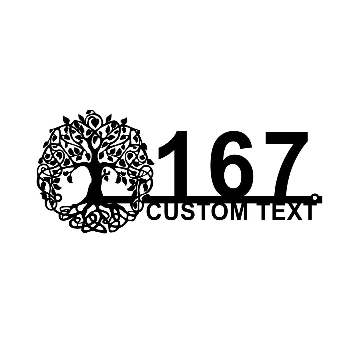 Custom Metal Address Sign, House Number Plaque, Outdoor Wall Decor чёрный