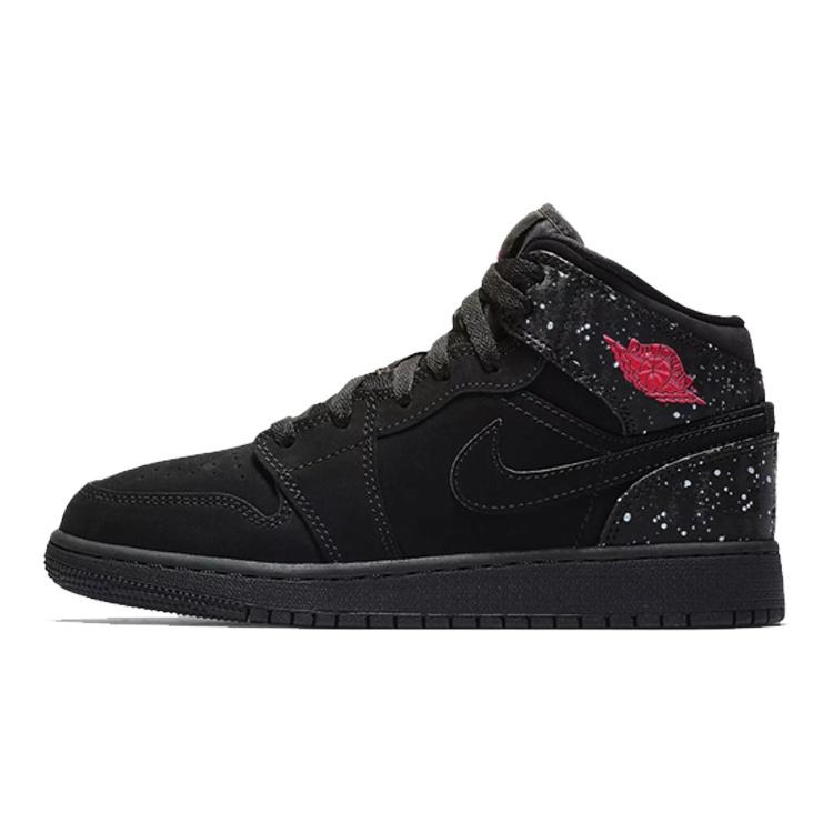 (GS) Air Jordan 1 Mid Black Rush Pink Kids 555112-001 EU 37.5